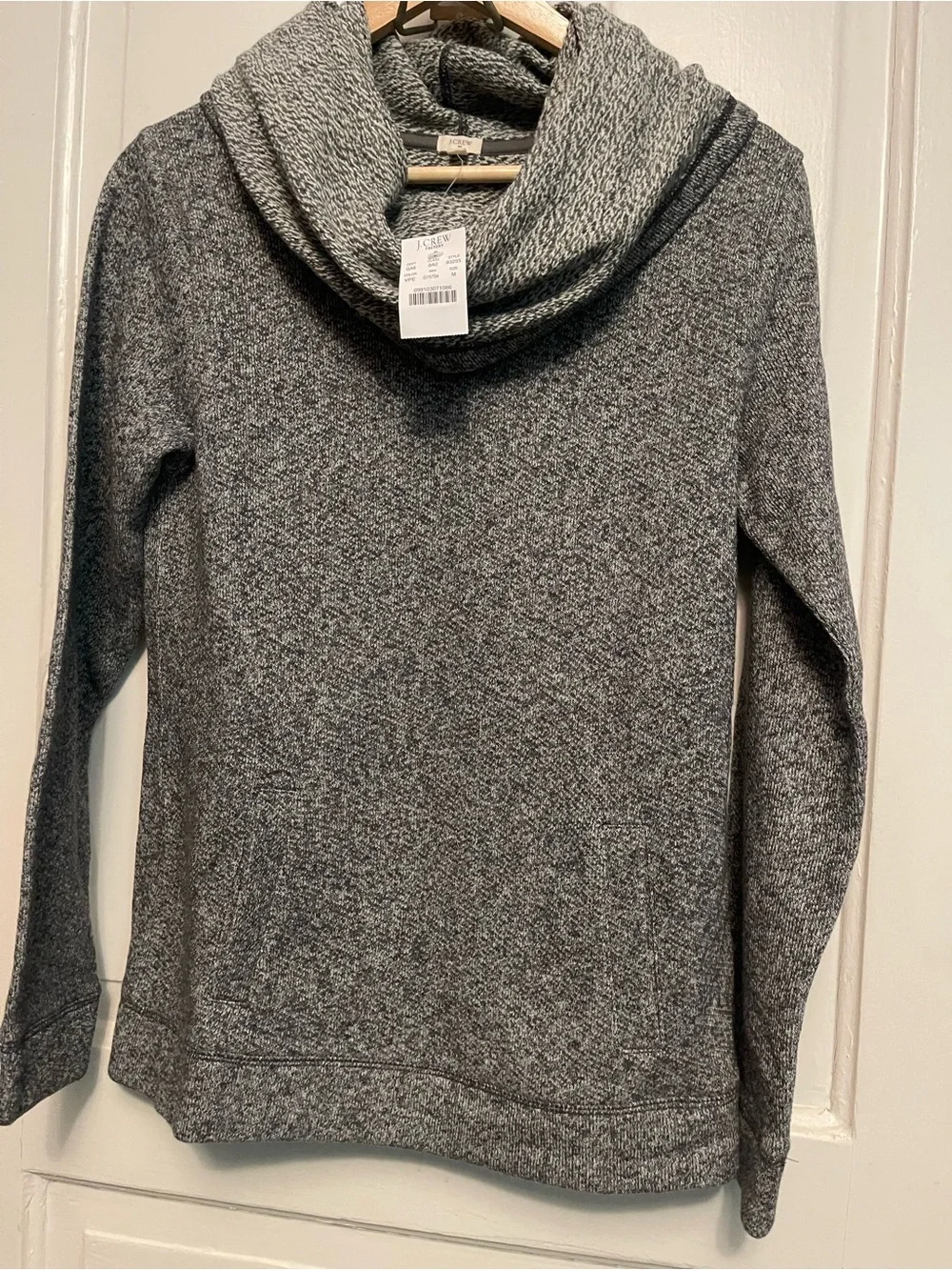 J. Crew NWT Heather Soft Gray Cowl Neck Pullover Sweatshirt Tunic